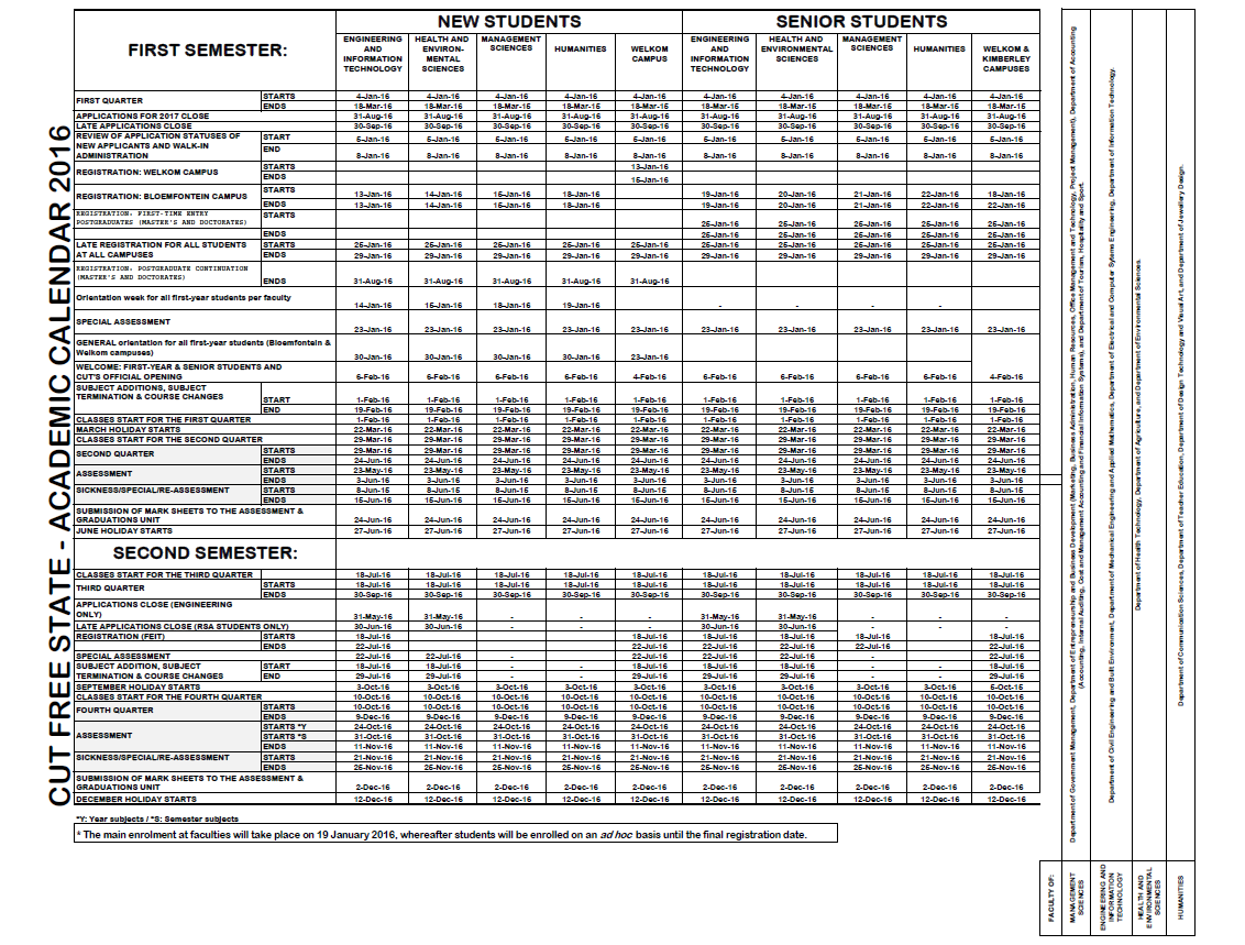 student calender