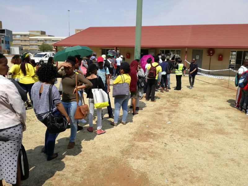 Welkom Campus: Welkom Campus students queued patiently and waited their turn to cast their vote at Block C.